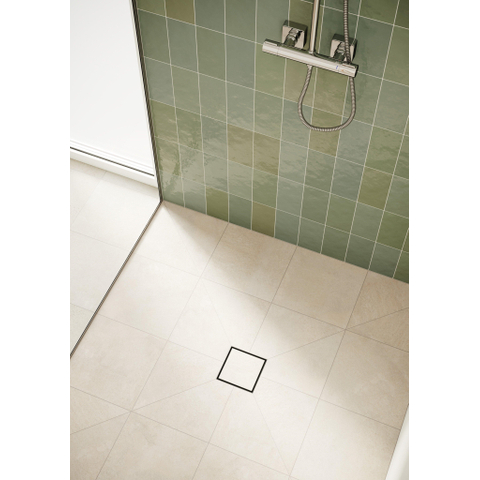Hansgrohe RainDrain Point Bonde de douche - 15x15cm - face arrière carrelable - brushed stainless steel SW1590436