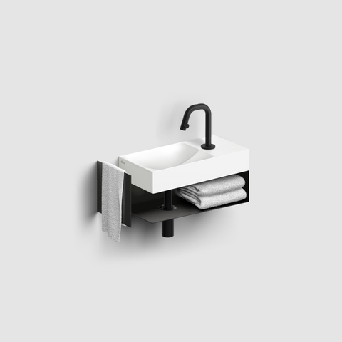 Clou Vale lavabos de WC céramique lavabo 38x19x7cm trou de robinet à droite Blanc mat SW451449