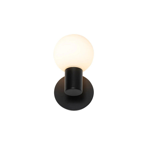 QAZQA Cederic wandlamp 8x14.2x11.4cm - IP44 - mat zwart SW1187218