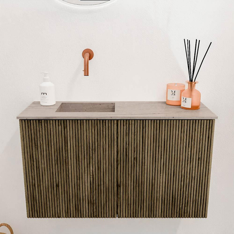 Mondiaz JOYA-DLUX Meuble de toilette 70cm - couleur Dusk - Lavabo FAYE position Gauche Sans trou de robinet couleur Saba SW1426275