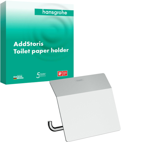 Hansgrohe AddStoris Q closetrolhouder - met klep - hoogglans chroom SW651136