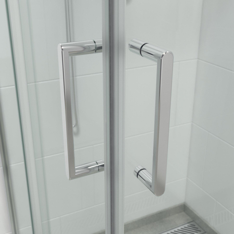 FugaFlow Boutry Quick Fit cabine de douche - carré - 90x90x195cm - accès d'angle - porte coulissante - anti calcaire - Chrome SW999907