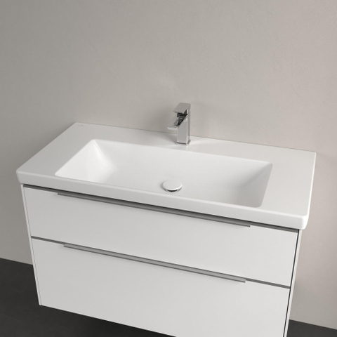 Villeroy & Boch Subway 3.0 meubelwastafel - 100x47x16.5cm Rechthoek - 1 kraangat - zonder overloopgat Ceramic - White Alpine (glans wit) SW702122