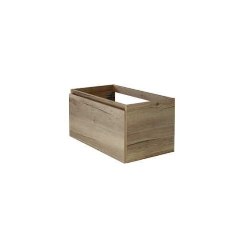 H&R Badmeubelen Matrix Wastafelonderkast - 80x44.8x40cm - 1 lade - greeploos met greeplijst - natuur eiken SW233285