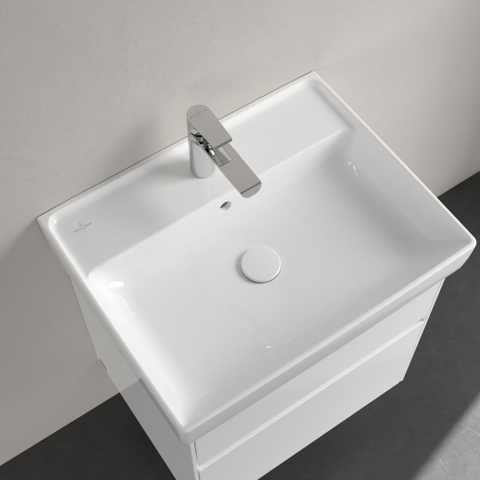 Villeroy & Boch Collaro wastafel - 60x47cm - met overloop - 1 kraangat - White Alpine (glans wit) SW358307