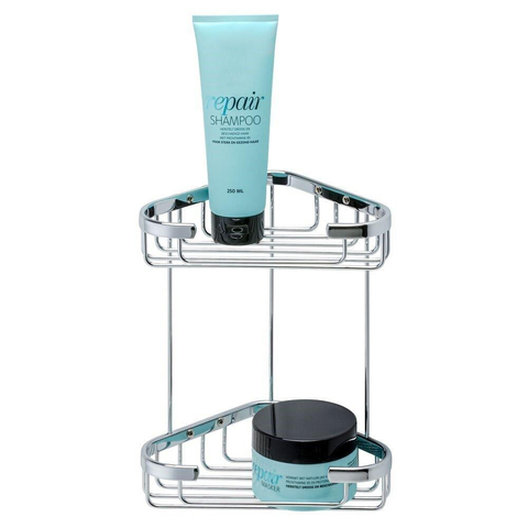 Geesa Basket Porte-douche d’angle double 22cm Chrome 0650253