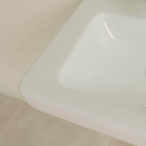 Villeroy & Boch Subway 2.0 fontein - 50x40cm - 1 kraangat - met overloop CeramicPlus - White Alpine (glans wit) 1024200