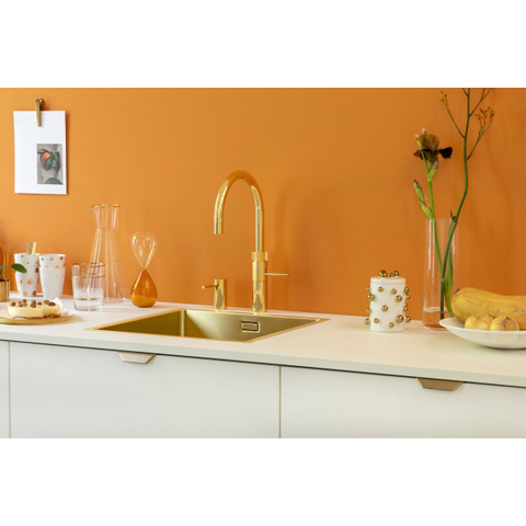 Quooker BE Fusion Round kokendwaterkraan - draaibare uitloop - PRO3 reservoir - Warm / kokend water - Verguld glans SW795617