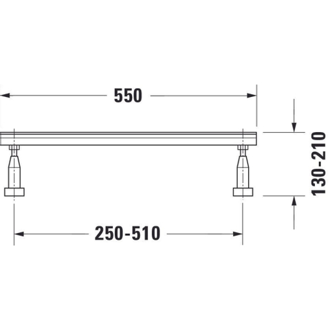 Duravit Diverspotenset - voor bad- en douchebakken per - 2 stuksgroter dan - 100cm in hoogte verstelbaar - 12 - glans grijs (zilver) 0313475