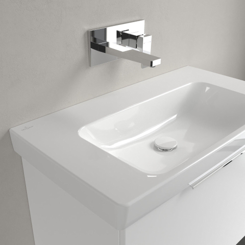 Villeroy & Boch Architectura wastafel - 80x44.5cm - zonder kraangat - zonder overloop CeramicPlus - White Alpine (glans wit) SW1162300