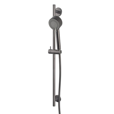 Wiesbaden Unimatch Cadans glijstangset compleet - met handdouche - 3 standen - diameter 8cm - PVD - gunmetal (antraciet) SW454658