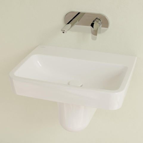 Villeroy & Boch O.novo wastafel - zonder kraangat - 60x46cm - zonder overloop CeramicPlus - White Alpine (glans wit) SW448374