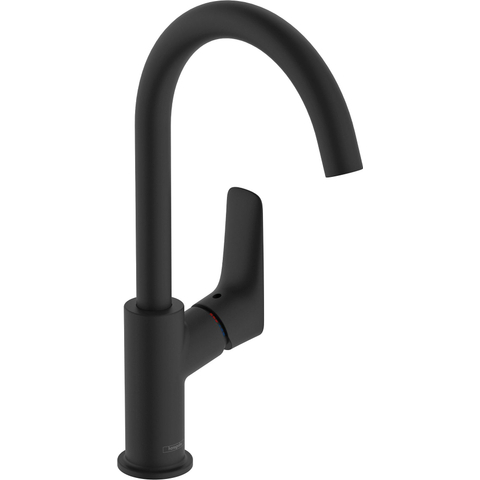Hansgrohe Logis Eengreeps wastafelmengkraan - 210 draaibare uitloop - met PopUp - trekwaste - mat zwart SW918243