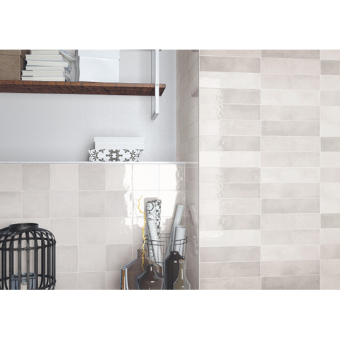 ÉCHANTILLON Terravito Quivaro carreau mural - 6.5x26cm - White brillant (blanc) SW1130635