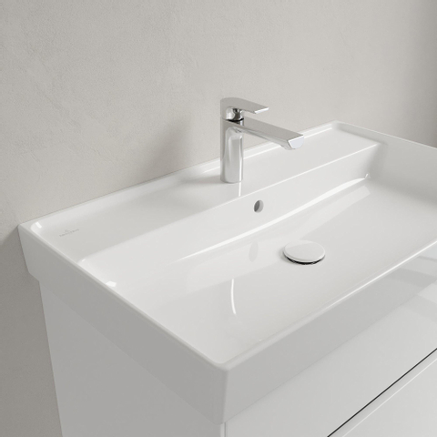 Villeroy & Boch Collaro meubelwastafel - 80x47cm - met overloop - 1 kraangat CeramicPlus - White Alpine (glans wit) SW358314