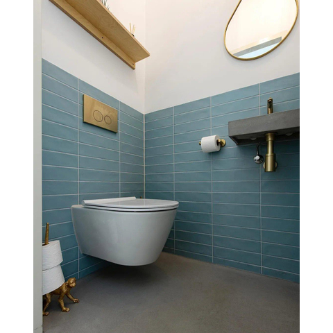 QeramiQ Push Metal Bedieningsplaat - voor Geberit UP320 inbouwreservoir - dualflush - ronde knoppen - metaal - messing geborsteld (goud) OUTLETSTORE STORE44256