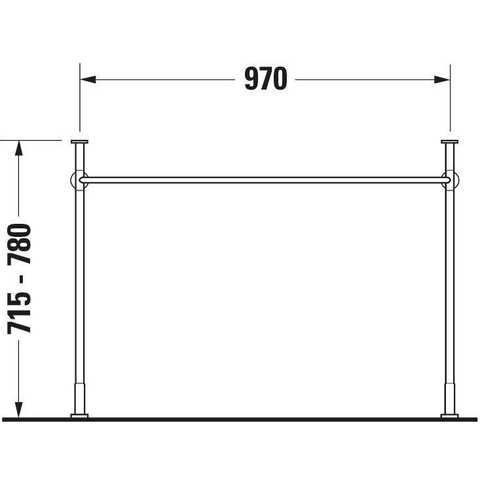 Duravit Vero Console pour lavabo hauteur réglable +5cm métal chrome SW209403