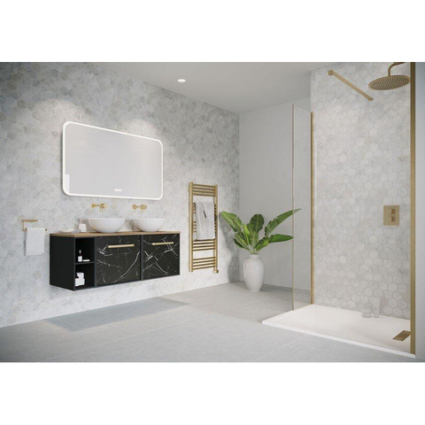 Crosswater MPRO sèche-serviettes - 48x114cm - électrique - 400 watts - laiton brossé (doré) SW670260