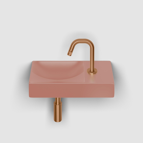 Clou Vale lave-mains 38 cm avec trou de robinet à droite rose mat céramique SW809545