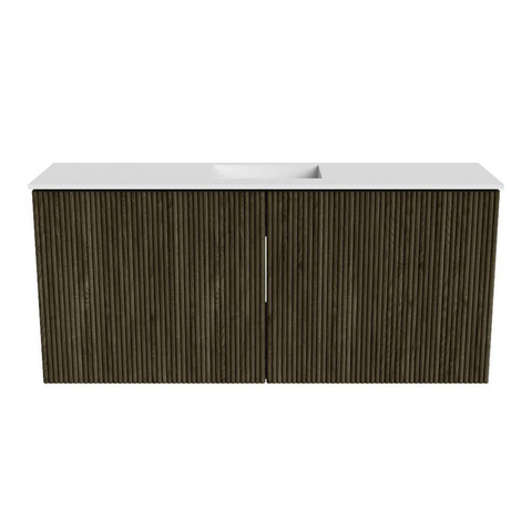 Mondiaz JOYA 90cm meuble de salle de bains - couleur Shadow - Vasque FAYE position Milieu Sans trou de robinet couleur Talc SW1421417