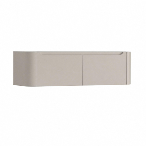 H&R Badmeubelen Juice Wastafelonderkast - 140x45x40cm - afgeronde hoeken - 2 lades - geïntegreerde greep - olive SW1259401