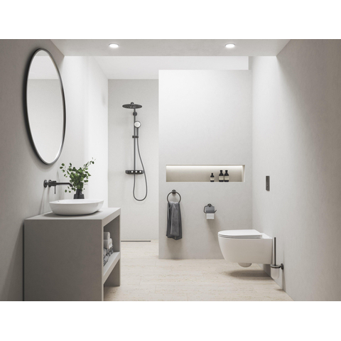 GROHE Essentials Ensemble Porte-brosse montage au mur Brushed Hard graphite brossé (anthracite) SW99041