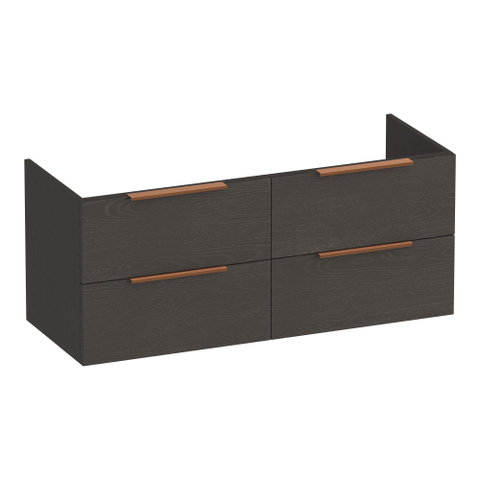 BRAUER Elevate meuble sous-lavabo 120 sans poignées rapportées 4 tiroirs à fermeture amortie et 2 découpes pour siphon - Timber Anthracite SW1200135