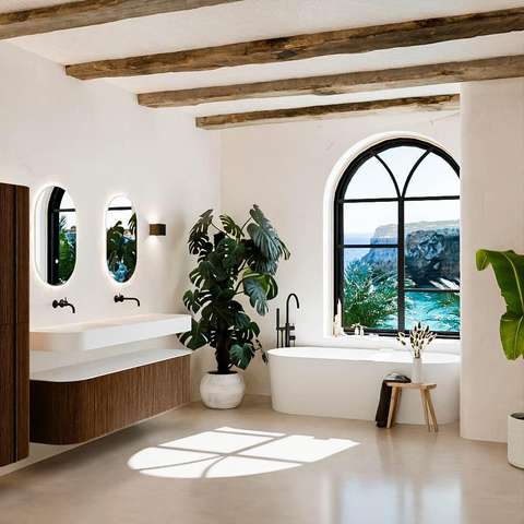 MONDIAZ THOR 170cm meuble de salle de bains arrondi gauche + droite couleur Walnut avec 1 tiroir et 2 portes. Vasque suspendue CLOUD Double sans trou de robinet couleur Talc. SW1467687