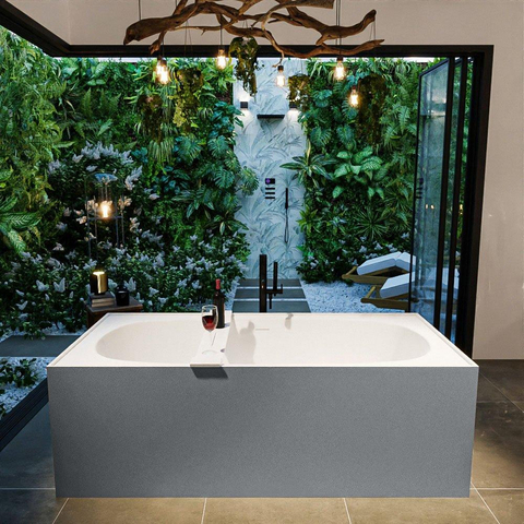 MONDIAZ ROCK Baignoire îlot - 170x70cm - couleur Plata / Talc SW1015106