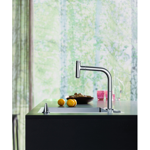 Hansgrohe Metris Select M71 2-gats - 1 greeps keukenkraan - met uittrekbare. vuistdouche - hoogglans chroom SW541876