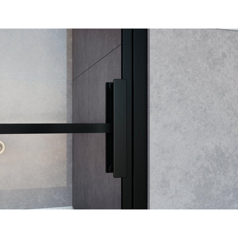 Marenza Bellini Cabine de douche - 90x90cm - panneau fixe - verre de sécurité - cadre lignes extérieur - anti-calcaire - noir mat SW543442