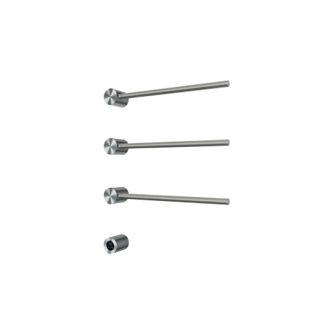 Hotbath &MORE Handdoekradiator - 50x57cm - rond - 3 stangen - horizontaal - met schakelaar - geborsteld nikkel (RVS) SW1245691