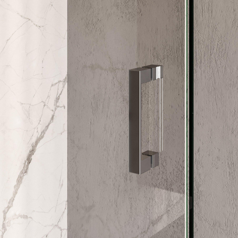 BRAUER Void Porte de niche - 2 pièces - 190x200cm - Porte battante 70cm murale - revêtement verre - réversible - verre clair - Chrome SW1418309