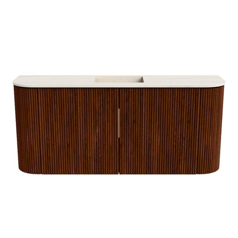 Mondiaz JOYA-DLUX 93.2cm toiletmeubel - ronding links en rechts kleur Ruby - Wastafel FAYE positie Midden 1 kraangat kleur Meli. SW1425407