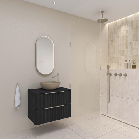 INK SP28 miroir - 40x4x80cm ovale dans cadre en acier incl dir LED - chauffage - changement de couleur - dimmable et interrupteur - inox brossé SW956170