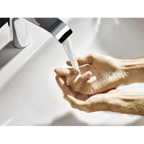 Hansgrohe VIVENIS 1 greeps wastafelkraan - 110 PopUp - trekwaste - hoogglans chroom SW642491