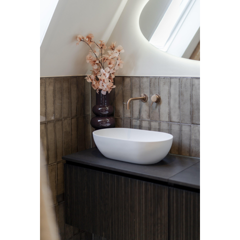 ZEZA Solid Vasque à poser - 56x32x15.5cm - solid surface - Blanc mat SW976293