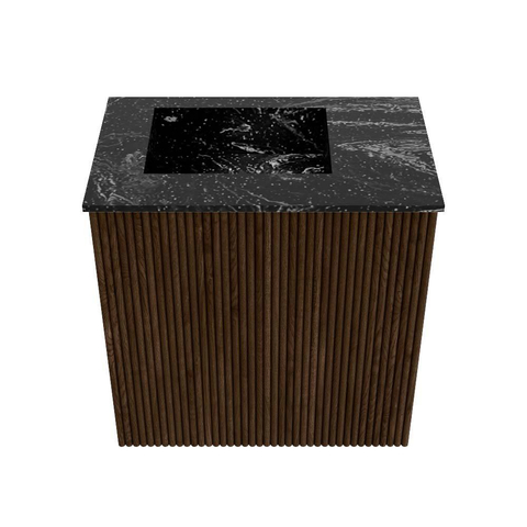 Mondiaz JOYA-DLUX Meuble de toilette 40cm - couleur Walnut - Vasque FAYE position Gauche Sans trou de robinet couleur Lava SW1422443