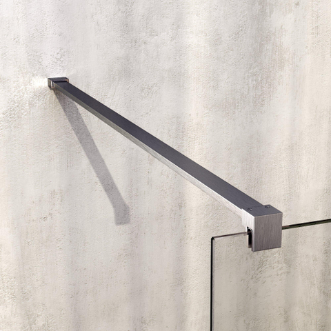 BRAUER Void Carving Cabine de douche - 100x140x200cm - porte battante - revêtement verre - réversible - verre clair - Acier inoxydable brossé PVD SW1418097