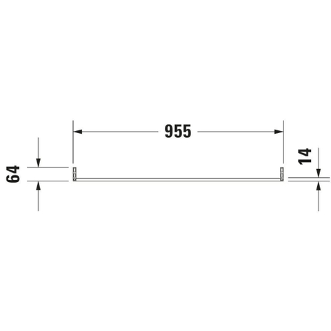 Duravit Vero Handdoekhouder - voor wastafel 045410 - hoogglans chroom 0296115