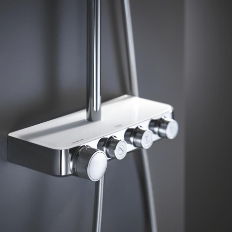 Grohe Euphoria SmartControl Regendoucheset Opbouw- hoofddouche 31cm - handdouche rond - moon white (wit) SW209455