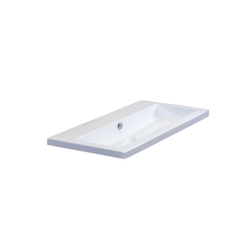 H&R Badmeubelen Djazz Wastafel - 101x45.5x4cm - 0 kraangaten - keramiek wit SW235612