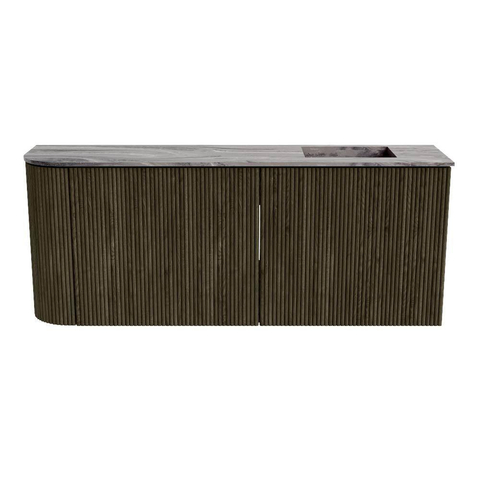 Mondiaz JOYA-DLUX 101.6cm toiletmeubel - ronding links kleur Shadow - Wastafel FAYE positie Rechts Zonder kraangat kleur Sombra. SW1425225