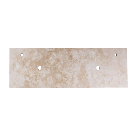 Saniclass Travertine plan sous vasque - 140x46cm - 2 trous de robinet - 2 découpes pour siphon - pierre naturelle marbrée SW1242434