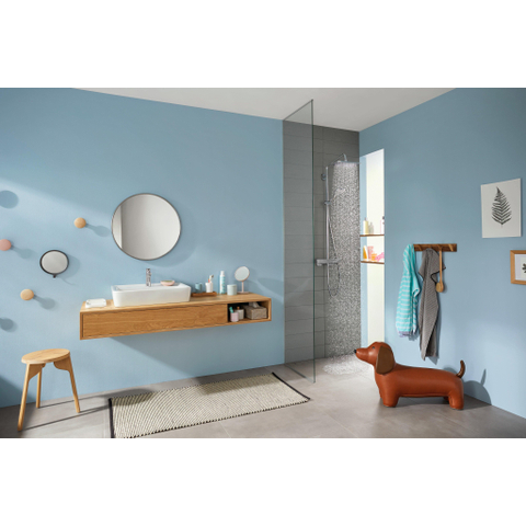 Hansgrohe Croma E280 showerpipe: mit mitigeur thermostatique m. 1jet pomme de tête m. 3jet douchette multi et flexible de douche 160cm chrome SW297280