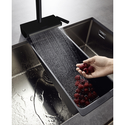 Hansgrohe Aquno select m81 1 greeps keukenkraan - 170 uittrekbare vuistdouche - 3jet - sbox - mat zwart SW971319