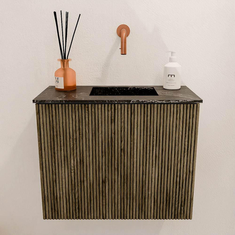 Mondiaz JOYA-DLUX Meuble de toilette 50cm - couleur Dusk - Vasque FAYE position Droite Sans trou de robinet couleur Lava SW1423196