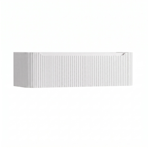 H&R Badmeubelen Juice Wastafelonderkast - 140x45x40cm - afgeronde hoeken - 3D-front - 2 lades - geïntegreerde greep - wit mat SW1259350
