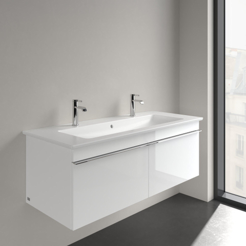Villeroy & Boch venticello meubelwastafel - met 2 kraangaten - 120x50cm - met overloop CeramicPlus - Stone White (mat wit) SW209622