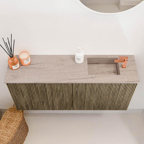 Mondiaz JOYA-DLUX 90cm meuble de salle de bains - couleur Dusk - Vasque FAYE position Droite 1 trou de robinet couleur Saba. SW1426276